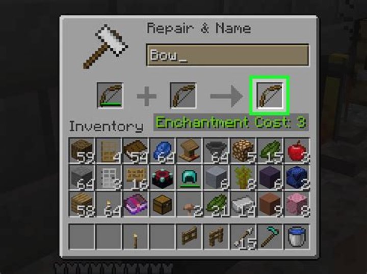 How do i repair a bow in minecraft