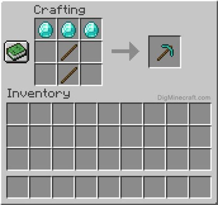 How to craft a diamond pickaxe in minecraft