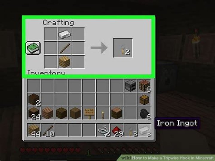 How to craft a tripwire hook in minecraft
