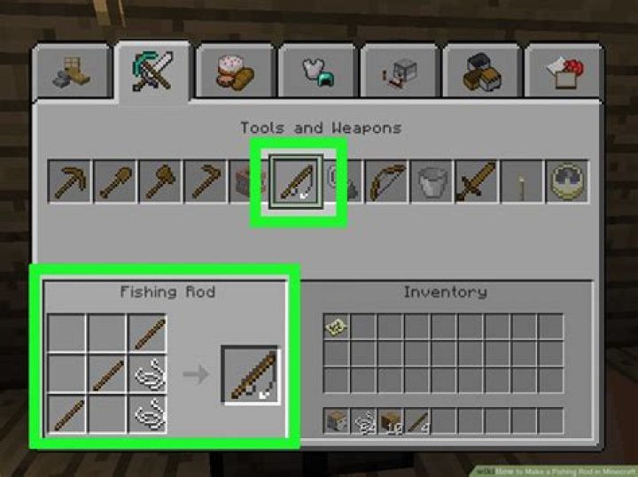 How to make a fishing rod in minecraft
