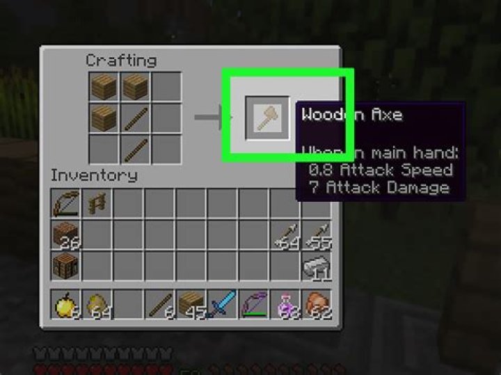 How to make a wood axe in minecraft