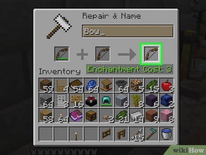 How to repair an enchanted bow in minecraft